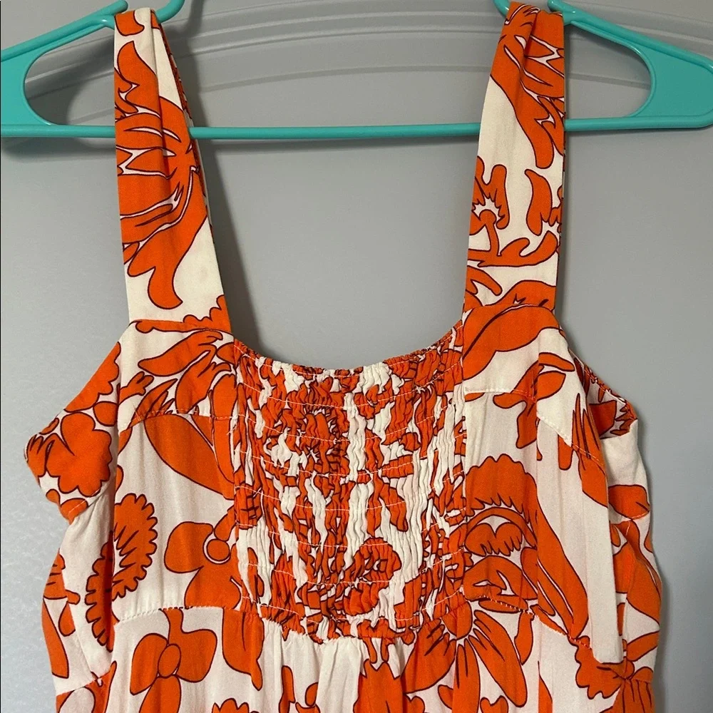 Vince Camuto Orange and White Floral Maxi Dress - Picture 4 of 5